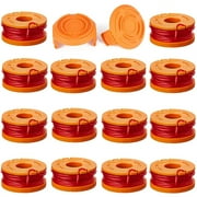 16 Pack Replacement Trimmer Line for Worx WA0010 WG180 WG163 WG175 Spools,10 Ft/0.065 Inch Trimmer String Refills Parts